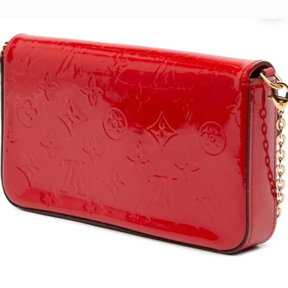 LOUIS VUITTON 3 Piece Set Red Felice Monogram Pochette - Picture 6 of 15